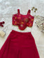 Sequin Organza Crop Top with Georgette Palazzo Set ClothsVilla