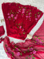 Red Handpaint Georgette Anarkali Suit ClothsVilla