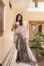 Coffee Weightless Marbal Floral Printed Saree with Lace Border & Matching Blouse ClothsVilla