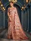 Cream Elegant Pashmina Kashmiri Jacquard Saree with Kalamkari & Meenakari Weaving ClothsVilla