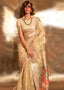 Cream Elegant Tissue Paithani Silk Saree with Designer Border & Embroidered Pallu ClothsVilla