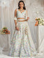 Cream Net Sequins embroidery Semi-Stitched Lehenga choli & Dupatta ClothsVilla