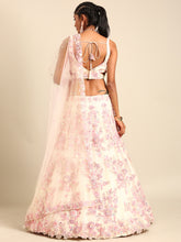 Load image into Gallery viewer, Cream Net Sequins with heavy Zarkan embroidery Semi-Stitched Lehenga choli &amp; Dupatta Clothsvilla