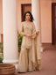 Cream Sequence Embroidered Sharara Suit ClothsVilla