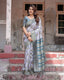 Sophisticated Lilac Banarasi Silk Saree with Floral Prints and Zari Tassel Border BANARASI PRINTED