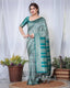 Banarasi Digitally Printed Green Silk Saree with Zari Weave and Elegant Tassels BANARASI PRINTED