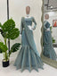Dusty Blue Elegant Lycra Lehenga Saree with Fancy Choli – Ready to Wear ClothsVilla