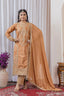 Dusty Orange Premium Designer Readymade Chinon Silk Top, Plazzo & Dupatta Set – Party Wear Elegance