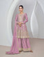 Dusty Pink Graceful Chinon Embroidered Suit Set with Dupatta ClothsVilla