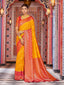 Yellow Elegant Banarasi Tissue Silk Saree with Zari Woven Design ClothsVilla