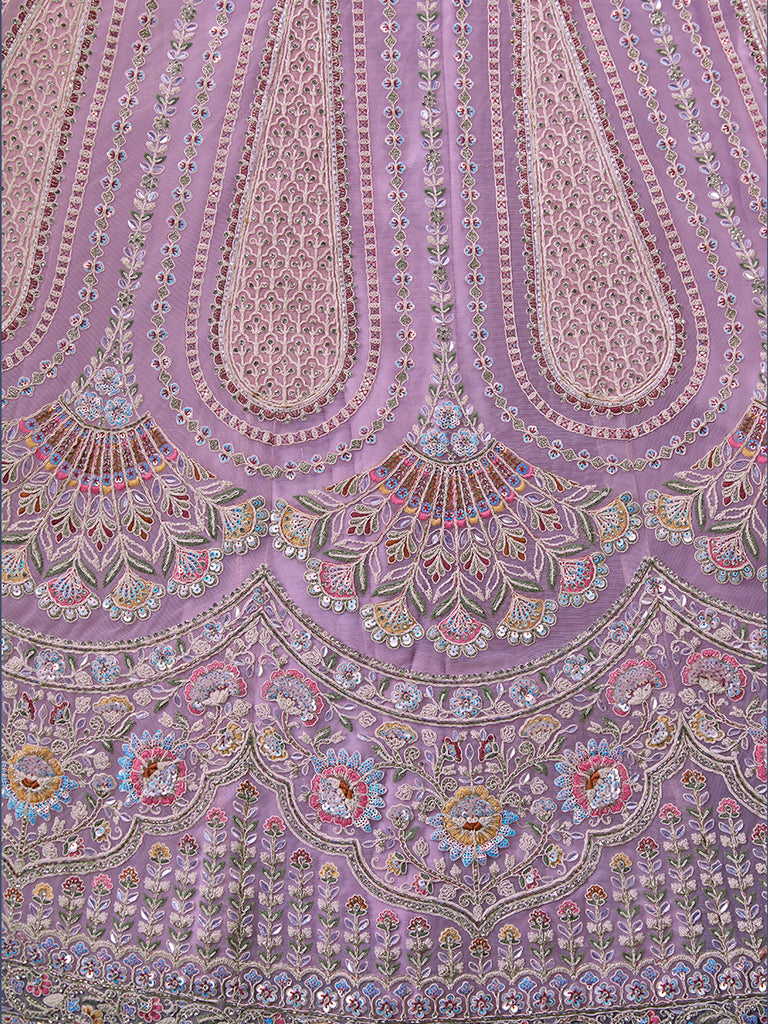 Embroidered Pink Lehenga Choli Set - Soft Net, Thread & Sequin Work ClothsVilla