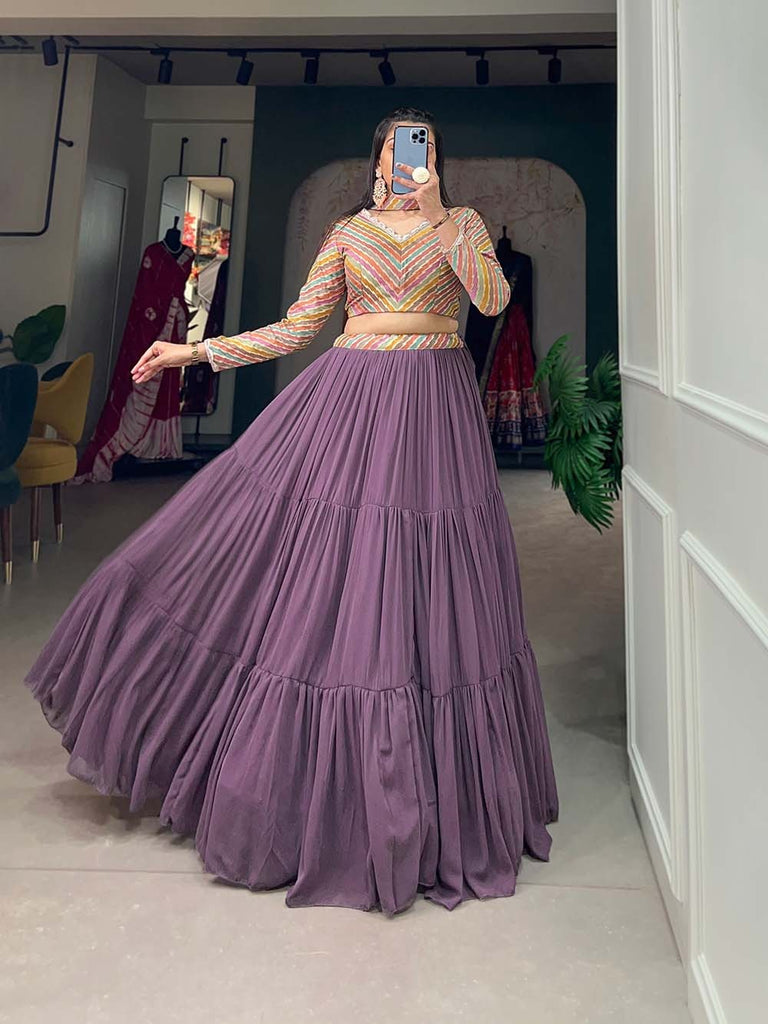 Enchanting Lavender Lehenga Choli: Grace the Wedding Season with Fairytale Elegance ClothsVilla