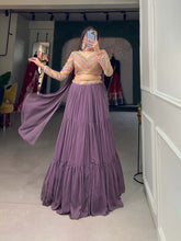 Load image into Gallery viewer, Enchanting Lavender Lehenga Choli: Grace the Wedding Season with Fairytale Elegance ClothsVilla