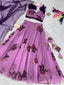 Exquisite Pink Floral Organza Lehenga with Mirrorwork - Ready to Wear ClothsVilla