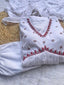 Exquisite White Fox Georgette Gown Elegance Blossoms with Dazzling Dupatta & Pants ClothsVilla