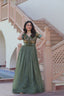 Fair Green Elegant Silver Crunchy Gown with Embroidered Koti – Stylish Partywear Set ClothsVilla