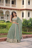 Fair Green Premium Faux Georgette Fully Stitched Lehenga with Sequins & Zari Multi Embroidery, Unstitched Blouse, and Matching Embroidered Dupatta ClothsVilla