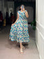 Firozi Floral Print Maslin Silk Stitched Frock with 4-Meter Flair & Micro Crepe Lining ClothsVilla
