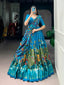 Firozi Kalamkari Print Lehenga Choli ClothsVilla