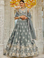 Gray Designer Organza Sequin & Embroidery Work Lehenga Choli with Dupatta – 4Meter Grand Flair, Fully Stitched ClothsVilla