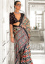 Gray Elegant Satin Crepe Saree – Luxurious & Graceful Drape ClothsVilla