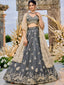 Gray Luxury Satin Silk Beads & Sequin Embroidery Work Lehenga Choli with Dupatta – 4.2 Meter Grand Flair, Fully Stitched ClothsVilla