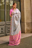 Gray Saree Mall Women's Banarasi Silk Blend Saree with Unstitched Blouse Piece ClothsVilla