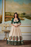 Green Elegant Dola Silk Kalamkari Print Gown with Zari Weaving Koti ClothsVilla