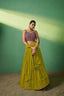 Green Georgette Sequins Embroidered Lehenga Set with Lace Dupatta ClothsVilla