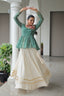 Green Navratri Special Cotton Lehenga Choli Set with Gota Patti Lace & Bandhani Gamthi Work – Full Stitched ClothsVilla