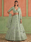 Green Organza Embroidered Foil Mirror Work Lehenga Choli Clothsvilla