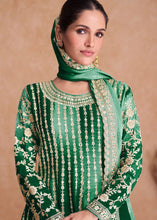 Load image into Gallery viewer, Green Pakistani Outfit Wear Sharara Dress For Women Wedding Gharara Salwar Kameez With Embroidered Dupatta Bridesmaid&#39;s Wear Sharara Suit&#39;s ClothsVilla