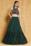 Green Zari & Sequin Embroidered Lehenga ClothsVilla