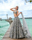 Grey Organza Sequins, Moti and thread embroidery Semi-Stitched Lehenga choli & Dupatta Clothsvilla