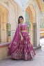 Shimmering Twilight Lavendar Lehenga Choli - Exquisite Sequin Embroidered Faux Georgette ClothsVilla