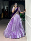 Lavender Jacquard Silk Lehenga Choli ClothsVilla