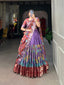 Lavender Kalamkari Dola Silk Lehenga Choli Set with Zari Borders ClothsVilla