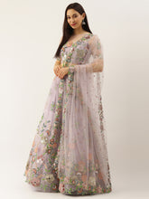 Load image into Gallery viewer, Lavender - Net Embroidered Sequence Semi-Stitched Lehenga ClothsVilla