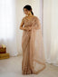 Light Brown Glitter Glamour and Everything in Between Mesmerizing Net Saree Set Clothsvilla