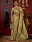 Light Green Stylish Party Wear Saree with Unstitched Blouse Piece ClothsVilla
