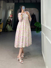 Load image into Gallery viewer, Light Pink Floral Georgette Frock - Elegant Spring Dress ClothsVilla