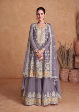 Load image into Gallery viewer, Light Purple Embroidered Chinon Chiffon Pakistani Suit