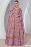 Light Purple Luxurious Viscose Silk Embroidered Gown Set with Dupatta ClothsVilla