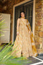 Light Yellow Designer Jimmy Organza Silk Digital Printed Anarkali Gown Set with Dupatta ClothsVilla