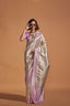 Lilac Handwoven Kanjivaram Silk Saree with Blouse Piece Clothsvilla