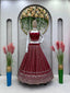 Maroon Designer Faux Georgette Lehenga Choli Set Semi-Stitched Thread & Sequin Work ClothsVilla