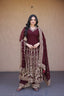 Maroon Embroidered Multi-Sequin Gown ClothsVilla