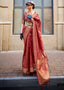 Maroon Ethereal Organza Silk Saree – Graceful & Glamorous Drape ClothsVilla