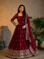 Maroon Fandy Embroidered Anarkali Gown ClothsVilla