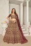 Maroon Organza Net Lehenga Choli Set - Embroidered Bridal Wear ClothsVilla